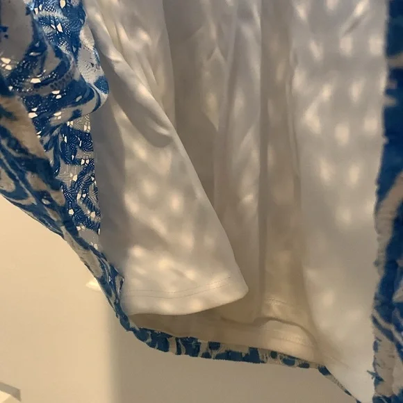 LILLY PULITZER‎ Jade Resort Blue White Current Affair Crochet Tunic Dress Small